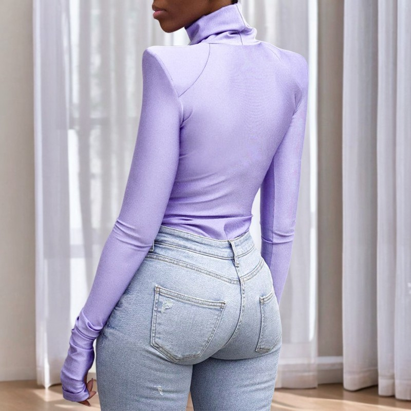 Ellery - Damskie body golf z ramiennymi poduszkami