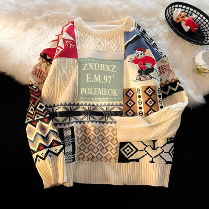 Charles - Stylowy, luźny świąteczny sweter dla kobiet