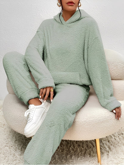 Hailie - Łatwy w użyciu, wygodny zestaw polarowy z kapturem dla kobiet