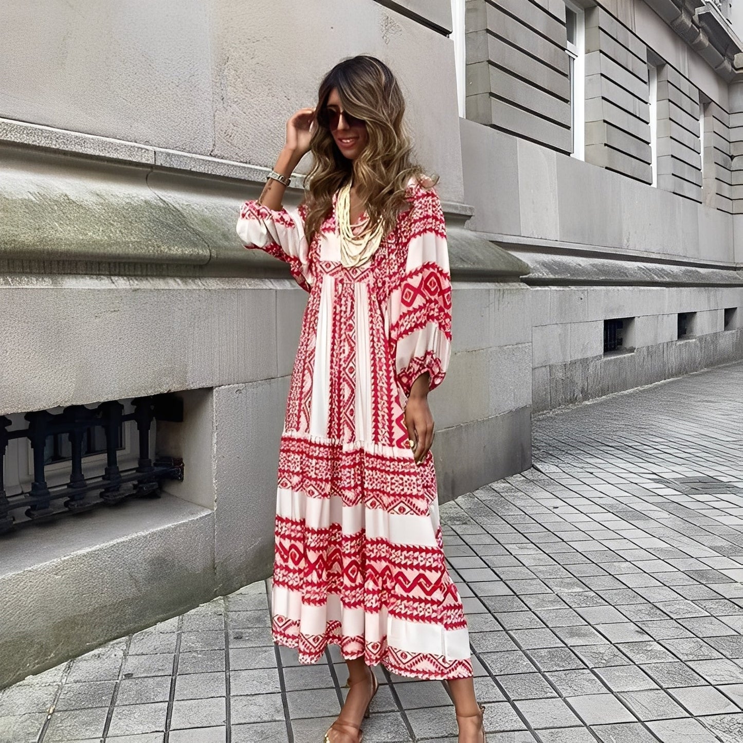 Irénée - Elegancka sukienka boho dla kobiet
