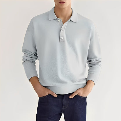 Dominic - Męska polo z długimi rękawami w stylu casual