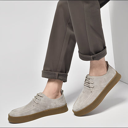 Sylvan - Męskie eleganckie zamszowe buty na płaskiej podeszwie