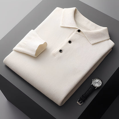 Romilly - Stylowy kaszmirowy sweter polo dla mężczyzn
