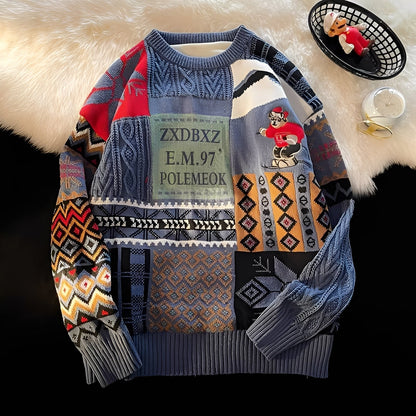 Charles - Stylowy, luźny świąteczny sweter dla kobiet