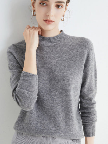 Rhoda - Prosty damski sweter kaszmirowy