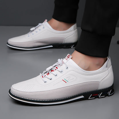 Aaron - Męskie codzienne antypoślizgowe skórzane sneakersy