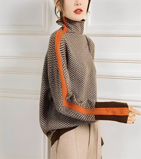 Anita - Stylowy damski sweter z golfem wykonany z kaszmiru