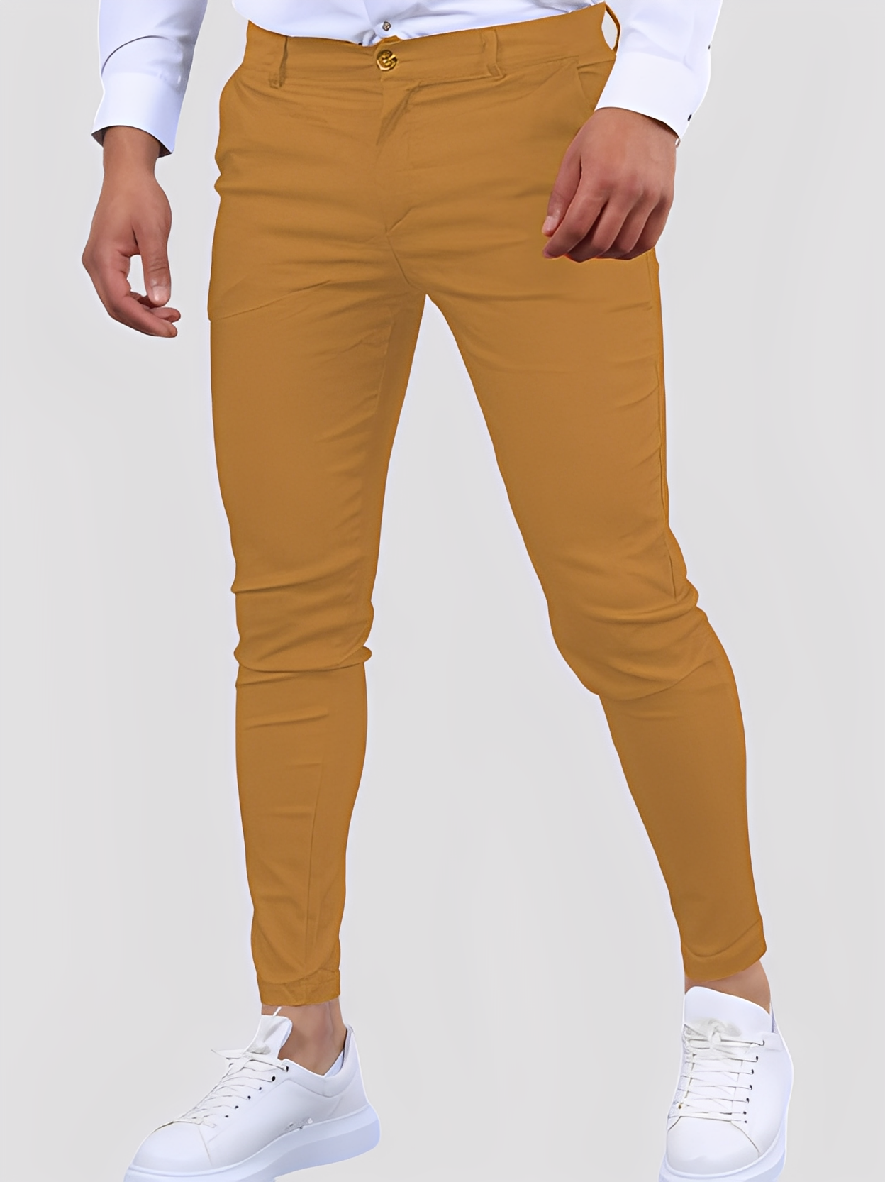 Shelton - Męskie luźne spodnie stretch o zwężanym kroju