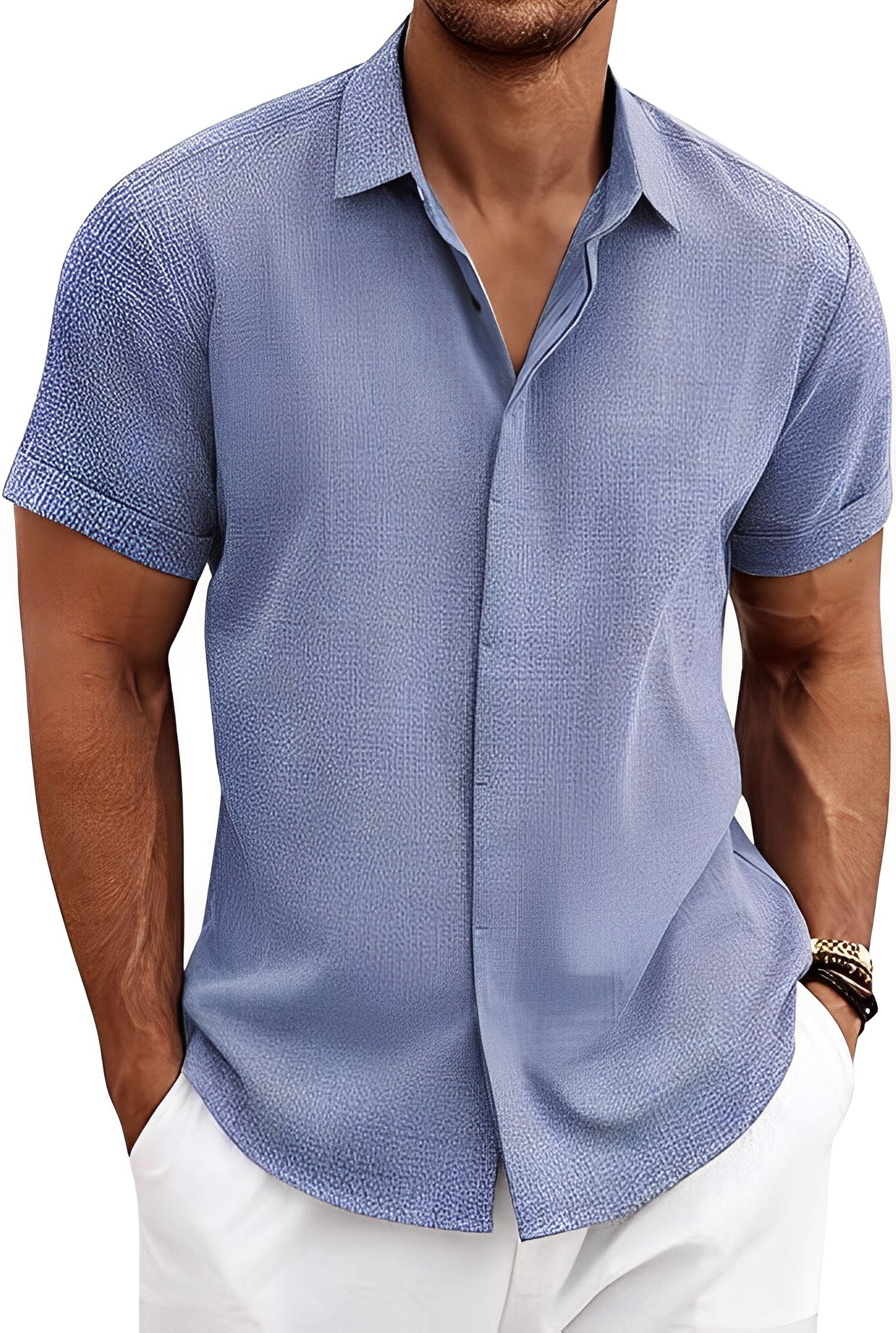 Denzil - Breathable short-sleeved shirt for men