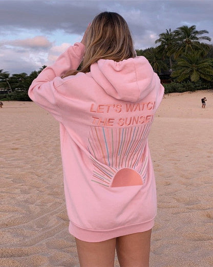 Jaquelyn - Modny, luźny damski hoodie z nadrukiem