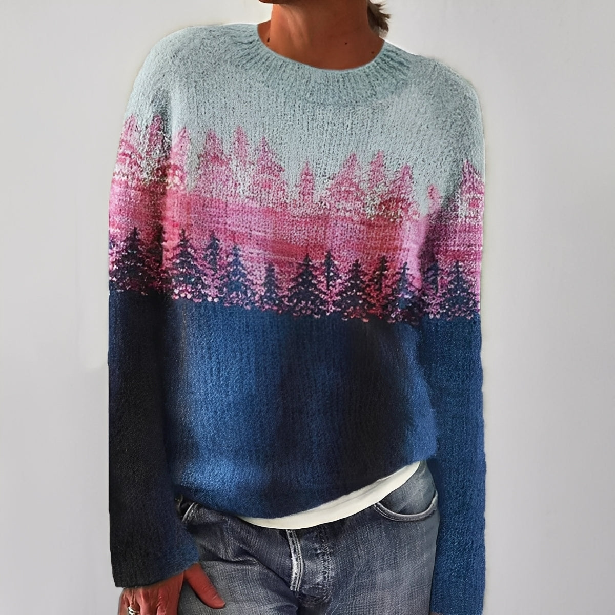 Heather - Tradycyjny damski sweter z wzorem