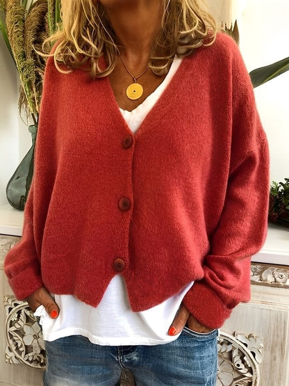 Evette - Kobiecy sweter z guzikami, luźny