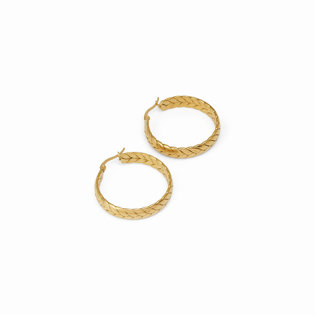 Cassandre – Plecione Złote Kolczyki 18K