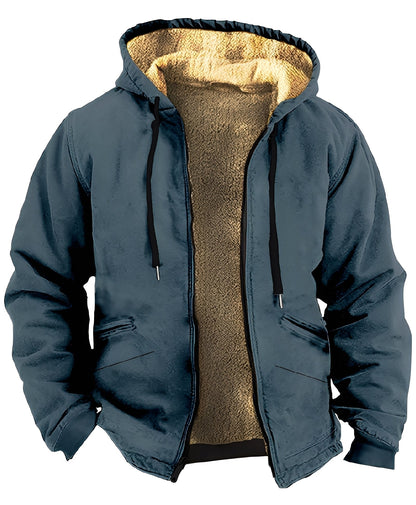 Mervin - Kapturowa welurowa kolorowa kurtka dla mężczyzn