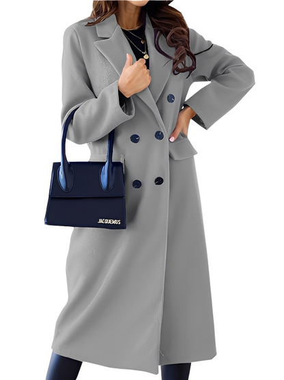 Jocelin - Modny, ciepły płaszcz dwurzędowy dla kobiet