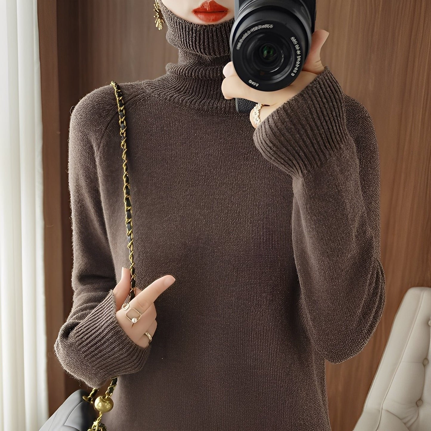 Kaycee - Stylowy damski sweter z golfem