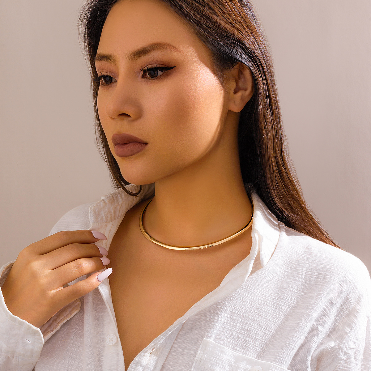 Naszyjnik Clavícula Ring - Delikatny Choker z Pierścionkiem