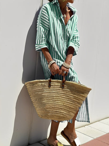 Amélie - Klasyczna damska sukienka w paski