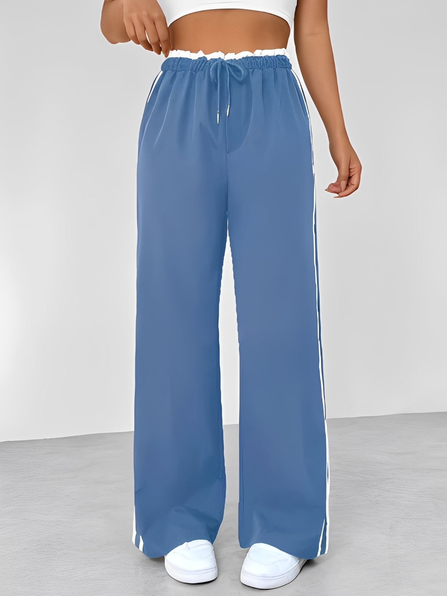 Eleanor - Sportowe, szerokie spodnie o prostym kroju dla kobiet