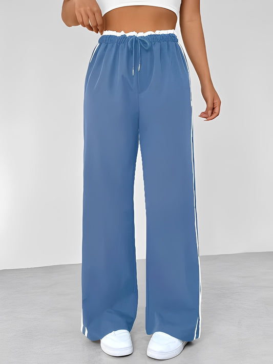 Eleanor - Sportowe, szerokie spodnie o prostym kroju dla kobiet