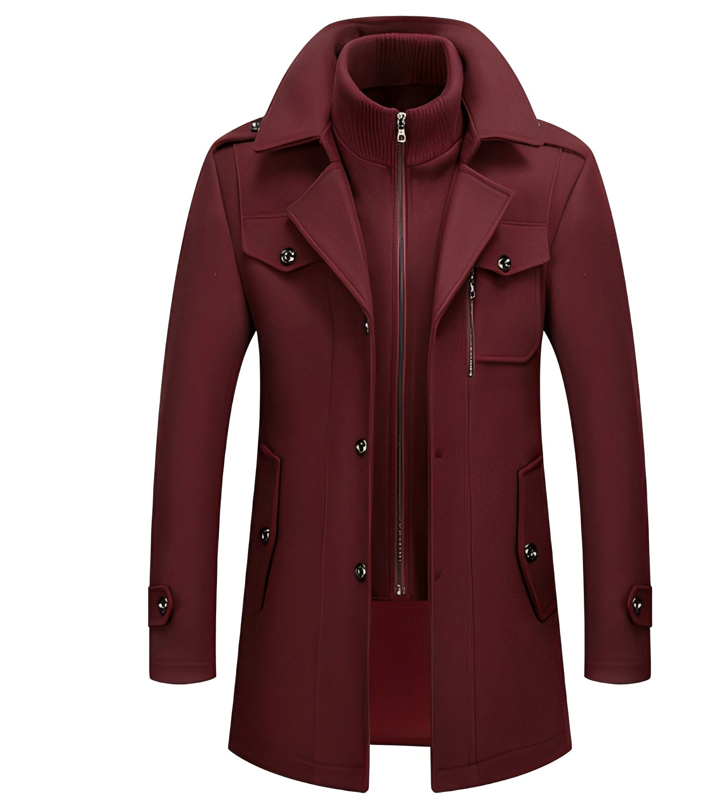 Hervé - Męski ciepły płaszcz zimowy