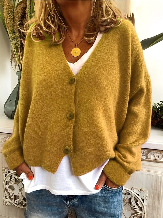 Evette - Kobiecy sweter z guzikami, luźny