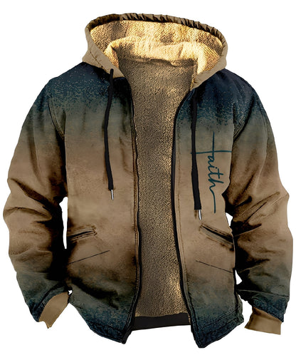 Mervin - Kapturowa welurowa kolorowa kurtka dla mężczyzn