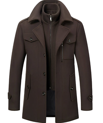 Hervé - Męski ciepły płaszcz zimowy