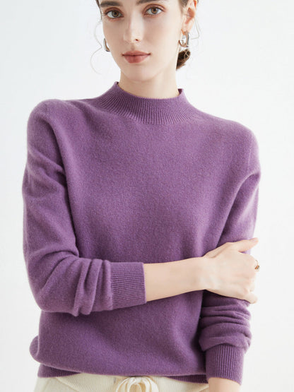Rhoda - Prosty damski sweter kaszmirowy