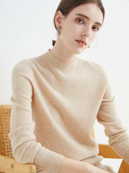 Rhoda - Prosty damski sweter kaszmirowy
