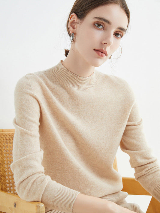 Rhoda - Prosty damski sweter kaszmirowy