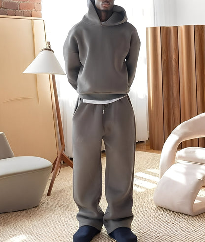 Marco - Comfortable set with oversized hooded sweatshirt for men