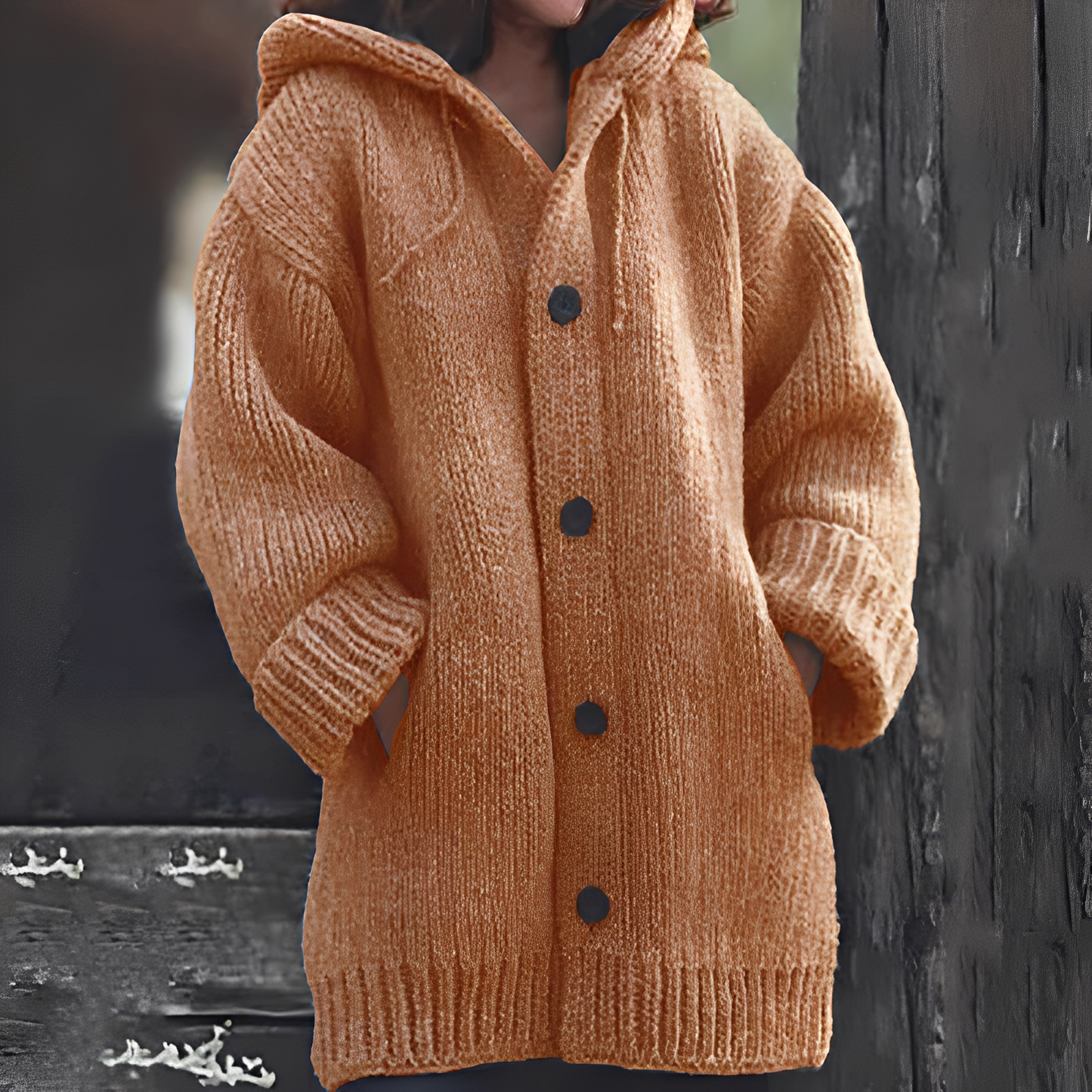 Jaqueline - Wygodny damski sweter z kapturem