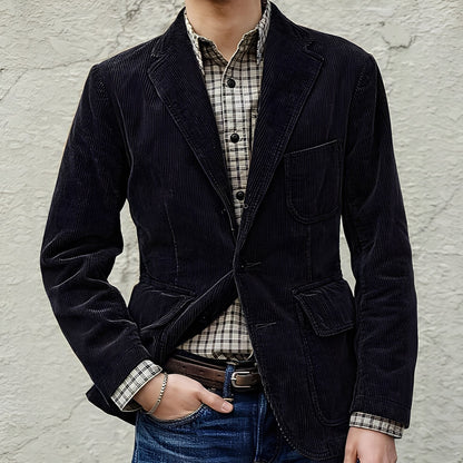 Dalton - Męska wełniana kurtka z kieszeniami, luźny styl