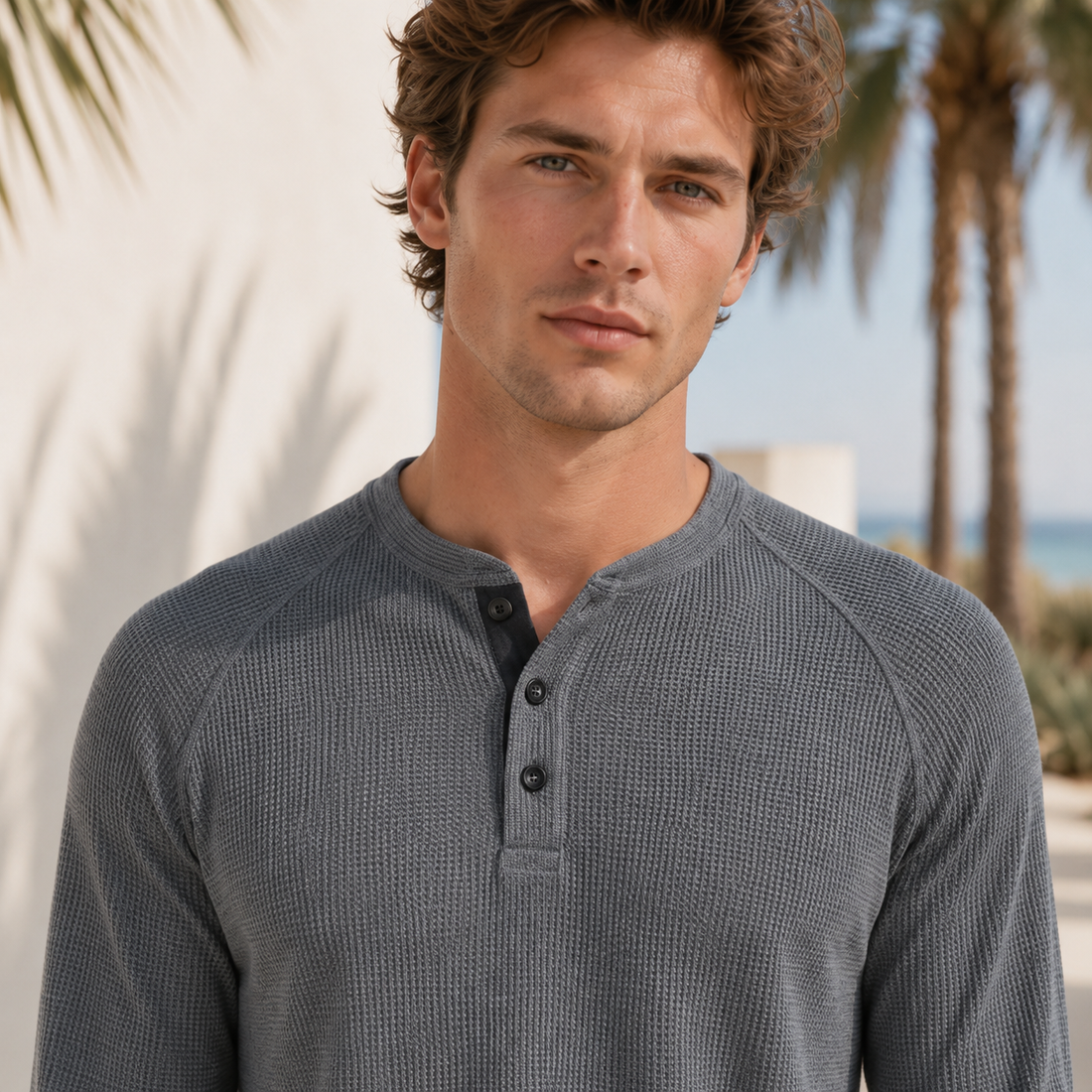 Teifion - Klasyczna Koszulka Henley Waffle