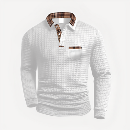 Morris - Elegancka męska koszulka polo z długimi rękawami