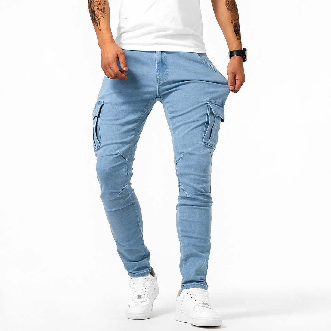 Zilton - Casualowe spodnie cargo slim-fit