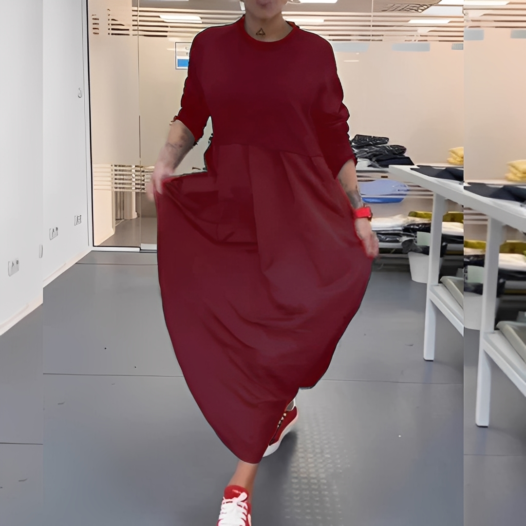 Gisèle - Sukienka na co dzień z okrągłym dekoltem dla pań