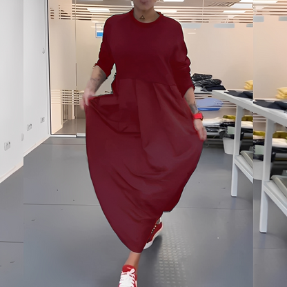 Gisèle - Sukienka na co dzień z okrągłym dekoltem dla pań