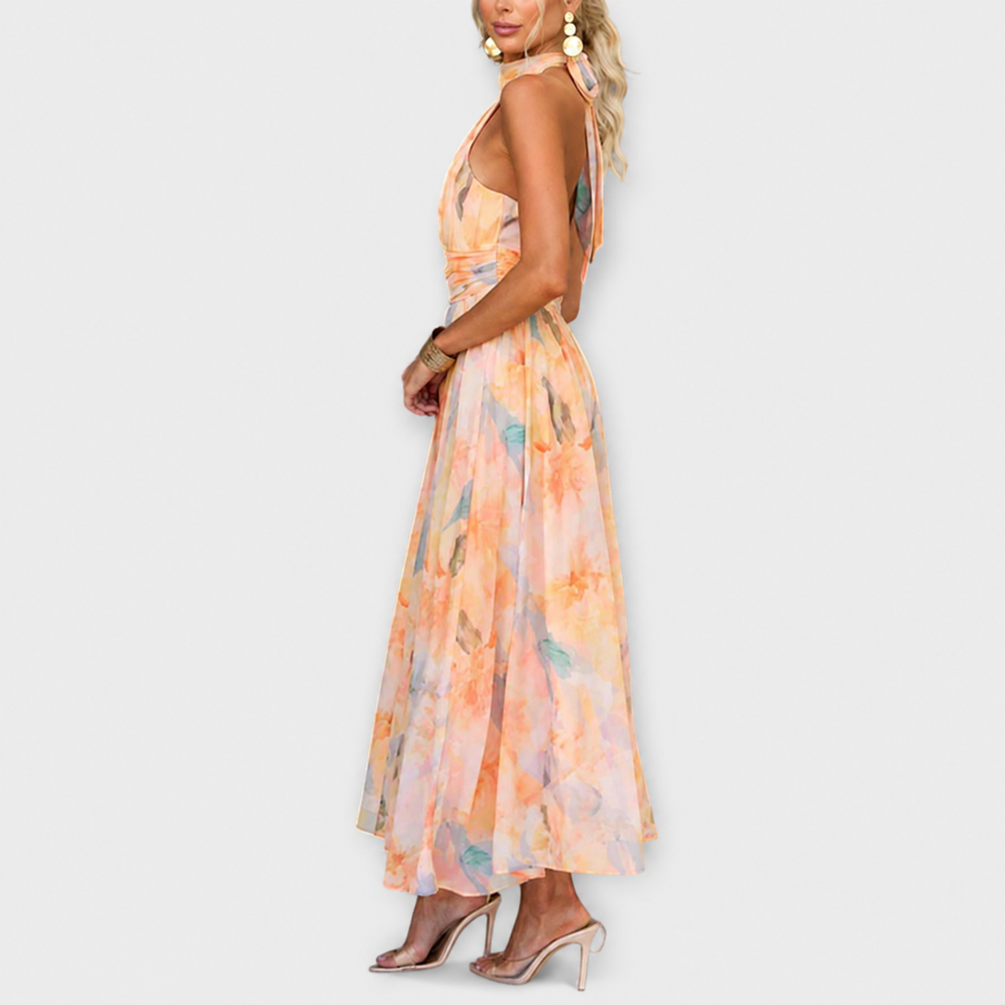 Elettra - Elegancka i Zwiewna Sukienka Bez Pleców