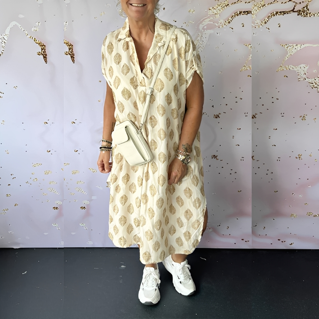 Xandra - Elegancka, luźna sukienka z jodły dla kobiet