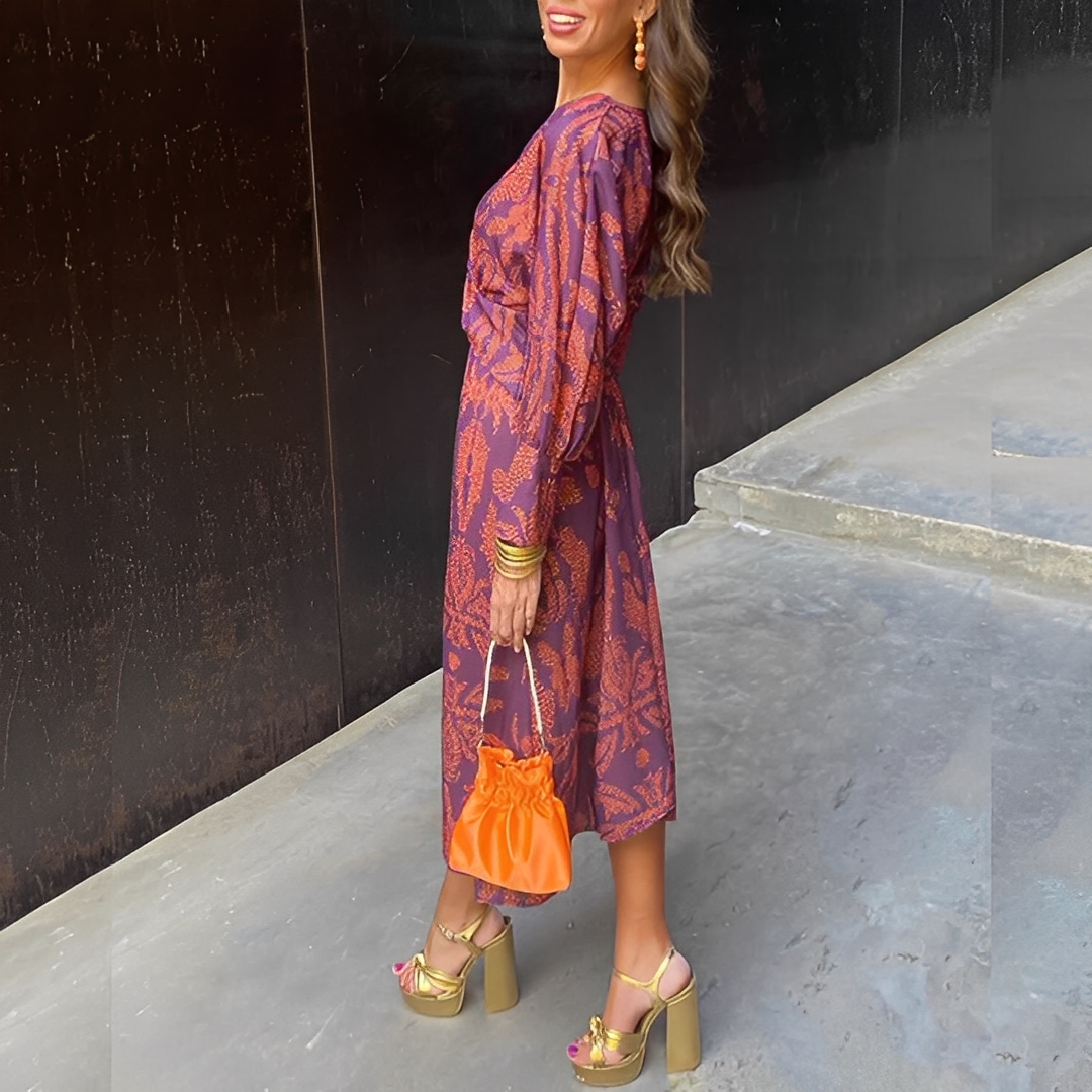 Louna - Elegantes Kleid mit V-Ausschnitt für Frauen