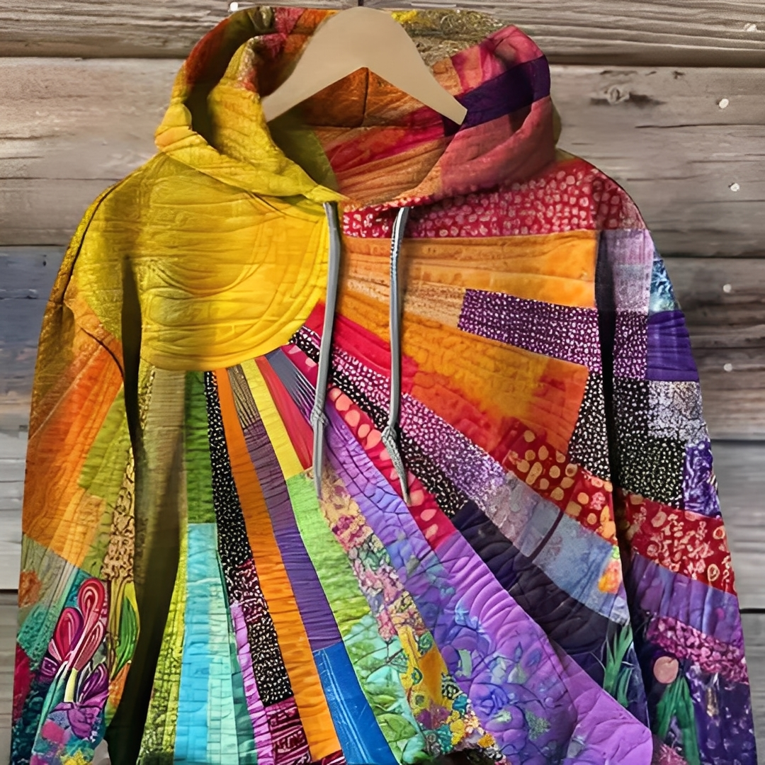 Anjannete - Kolorowa damska bluza z kapturem