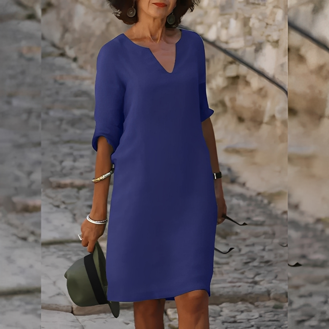 Guilaine - Elegantes Kleid mit V-Ausschnitt für Frauen