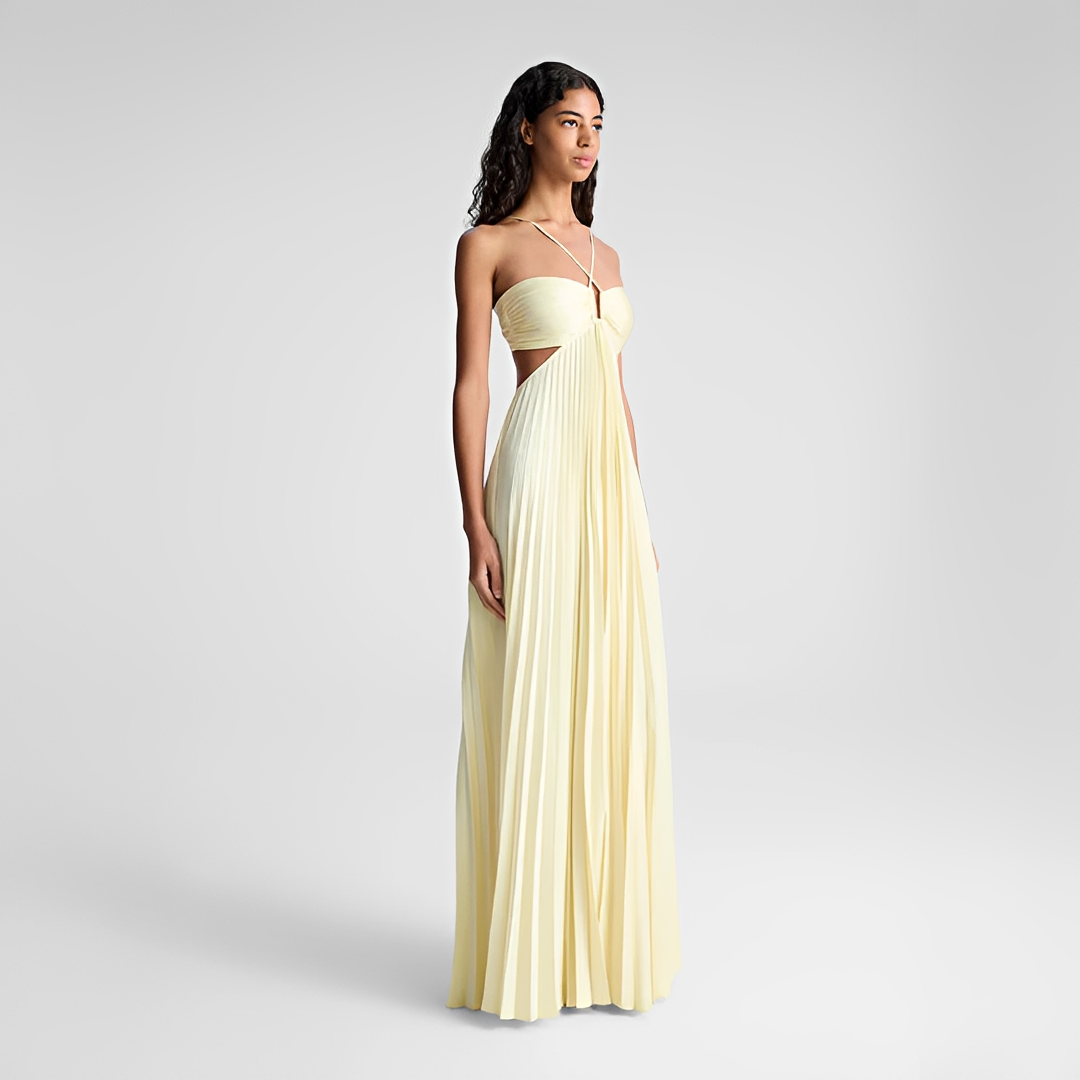 Sienna - Elegancka Plisowana Sukienka Maxi