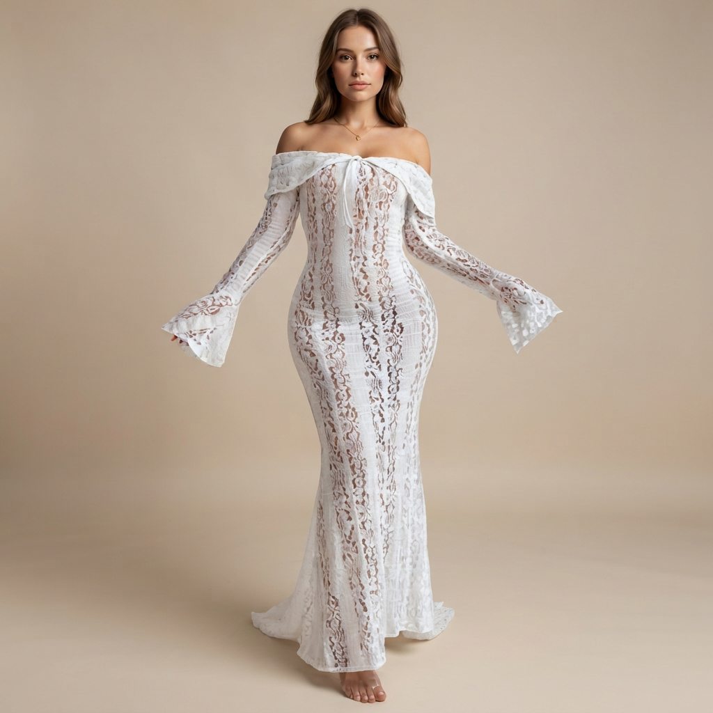 Juliana - Elegancka sznurowana sukienka maxi