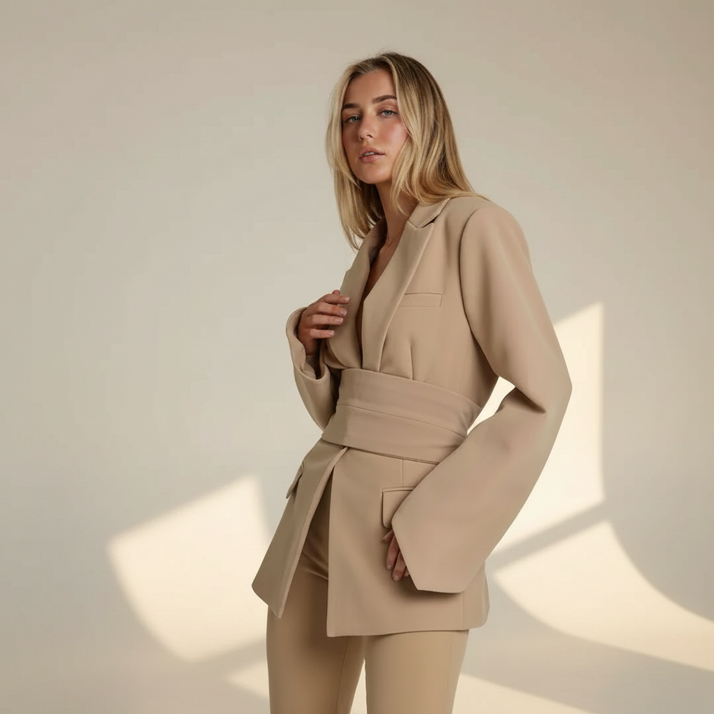Felena - Elegancka marynarka z paskiem