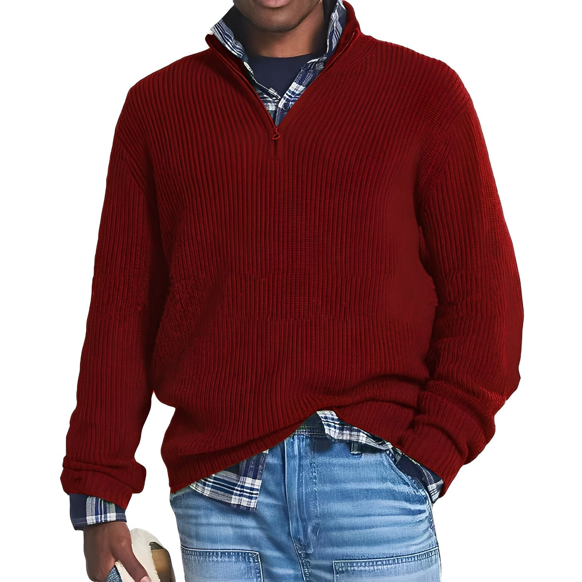 Edward - Nowoczesny sweter z półzamkiem