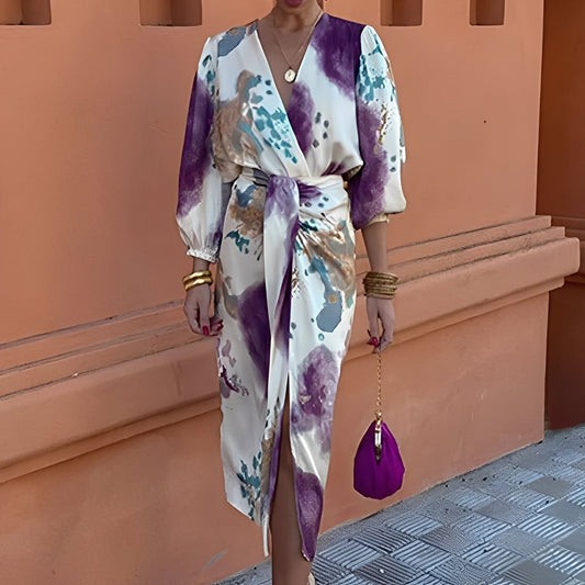 Éva - Stylowa sukienka z dekoltem V dla kobiet