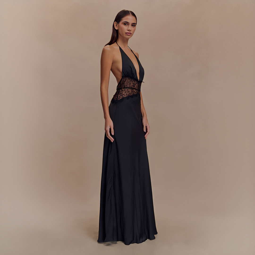 Velina - Elegancka Bezszwowa Sukienka z Halterem